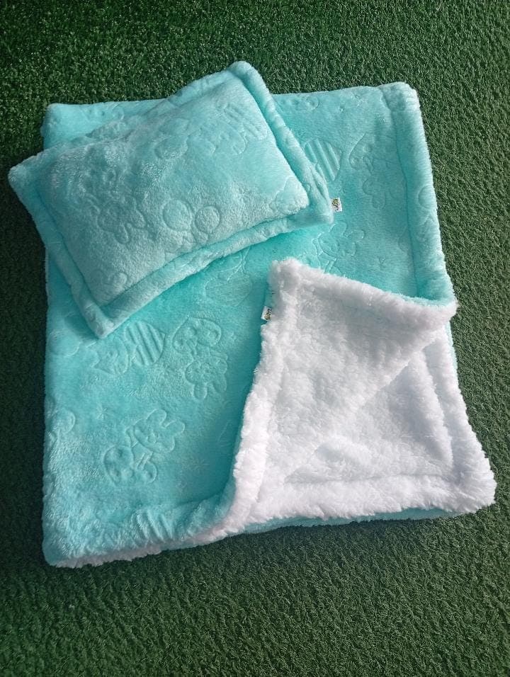 Set Cobija Minky Turquesa - imagen 1