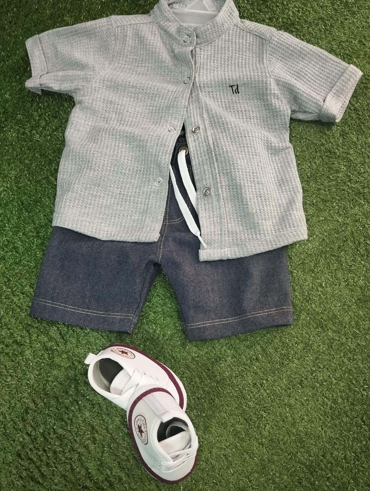 Conjunto Camisa Beige Jean - imagen 1