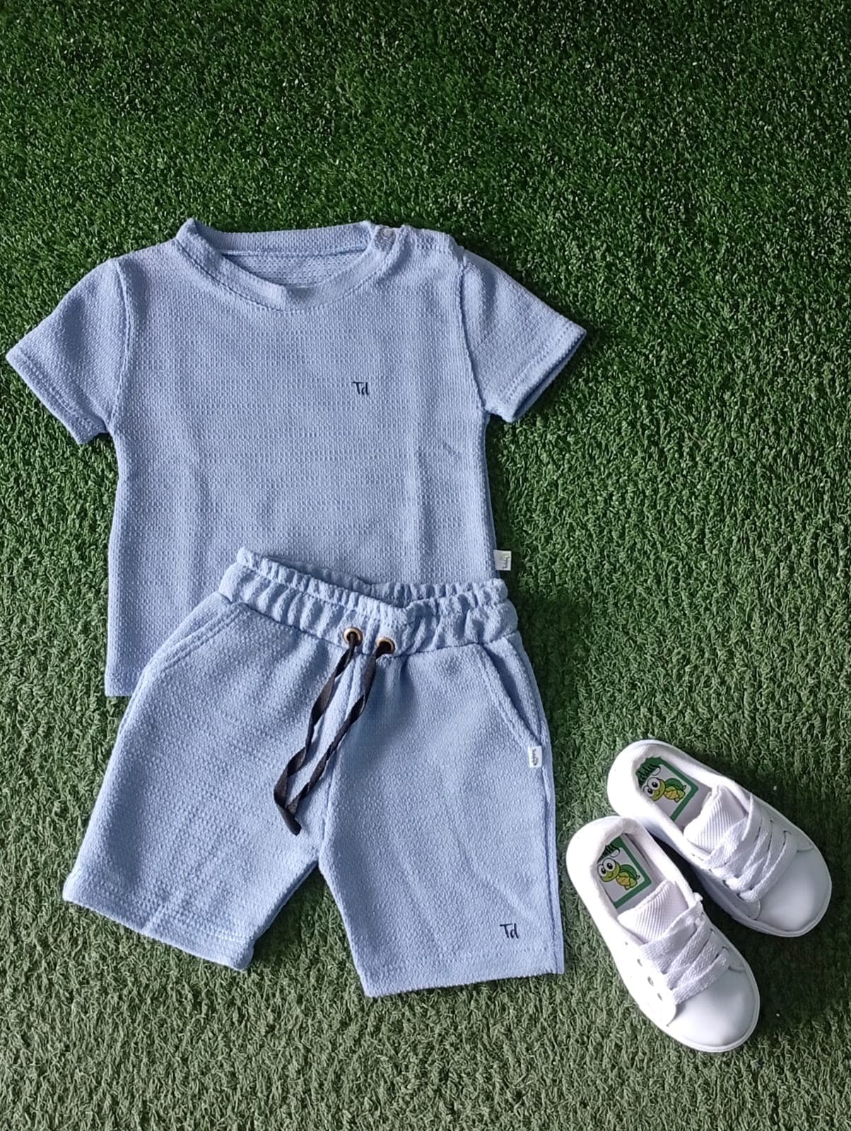 Conjunto Waffle Azul Cielo - imagen 1